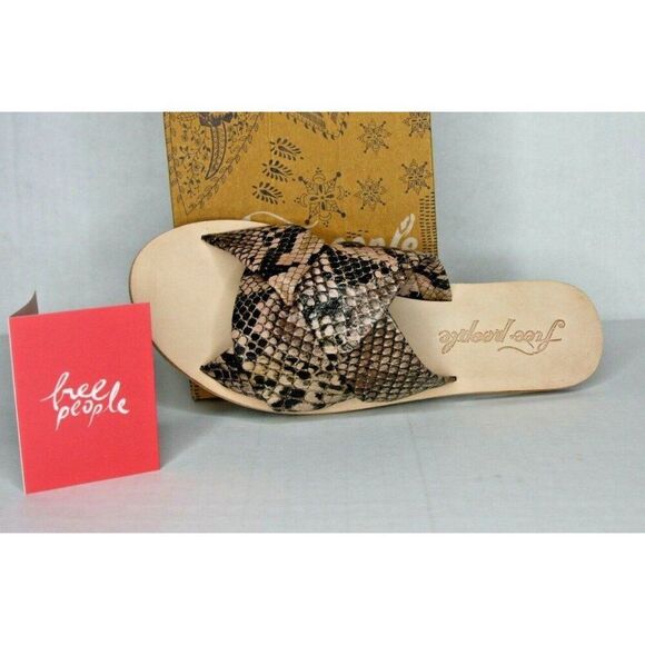 Free People Euro 37 Rio Vista Slide sandals brown snake Slide - New - Picture 2 of 5